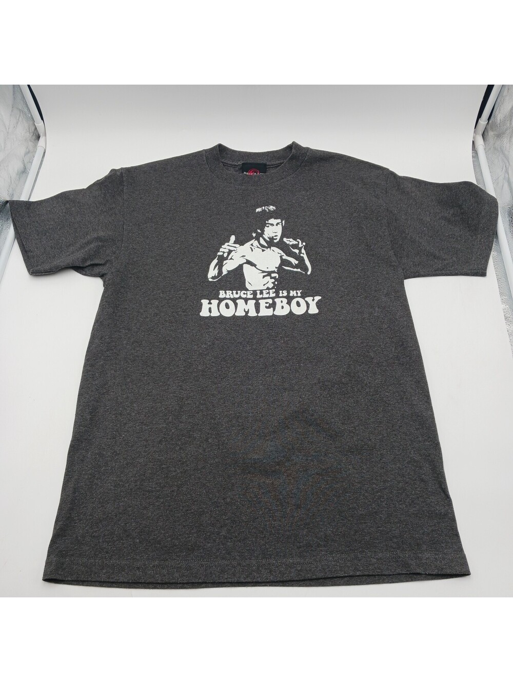 Bruce Lee Is My Homeboy T Shirt Mens M Brown 90s Graphic T Short Sleeve Y2K Tag
